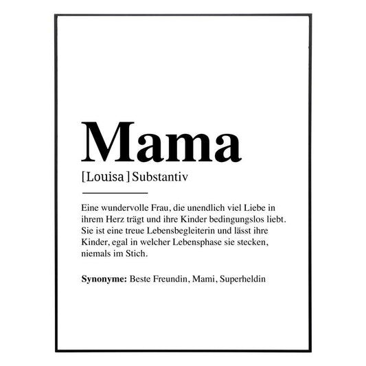 Mama Definition - Personalisiertes Poster