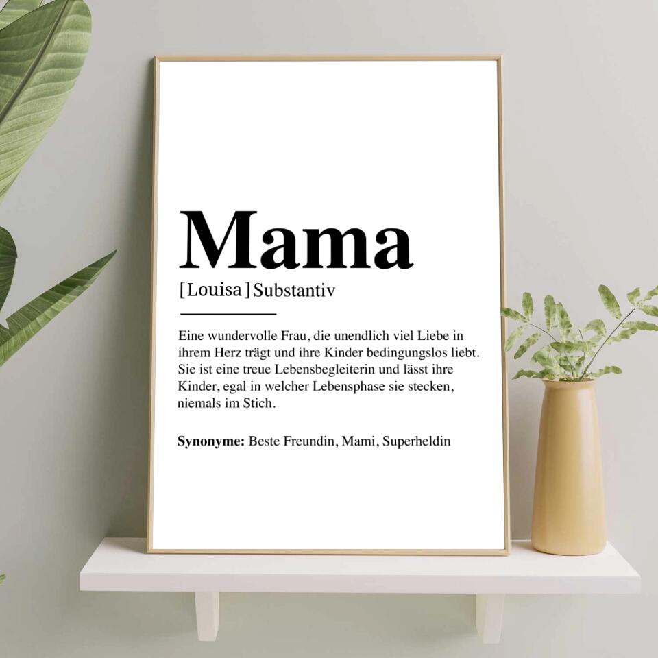 Mama Definition - Personalisiertes Poster