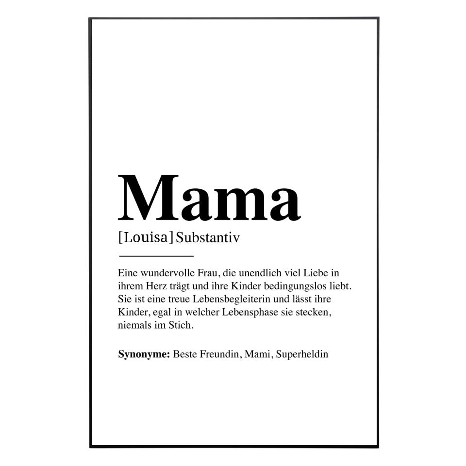 Mama Definition - Personalisiertes Poster