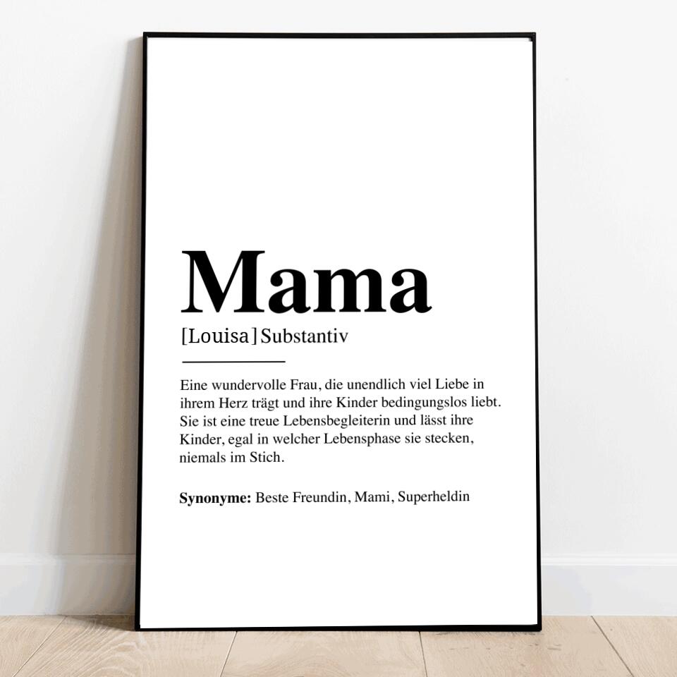 Mama Definition - Personalisiertes Poster