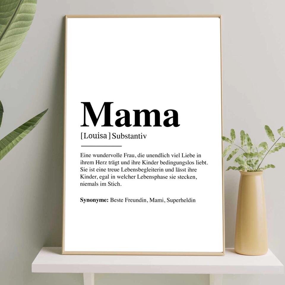 Mama Definition - Personalisiertes Poster