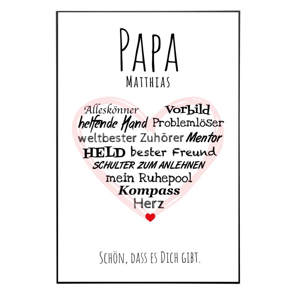 Papa Herz - Personalisiertes Poster