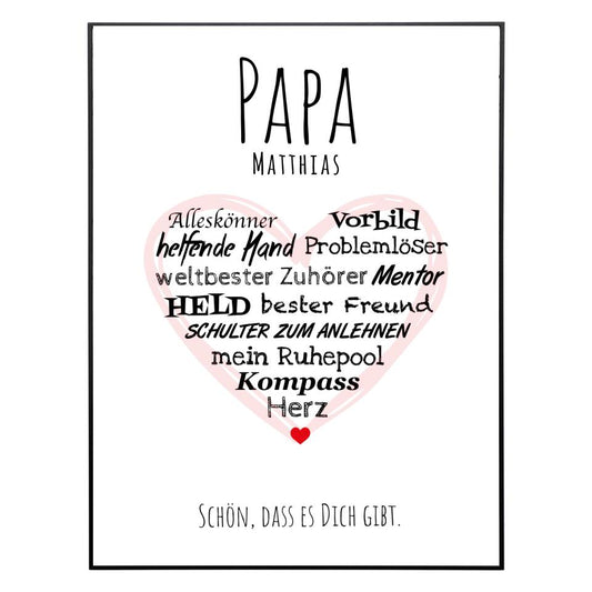 Papa Herz - Personalisiertes Poster