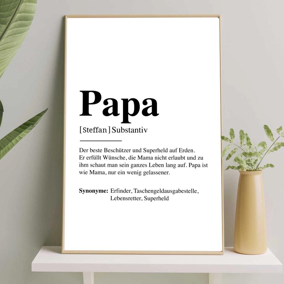 Papa Definition - Personalisiertes Poster