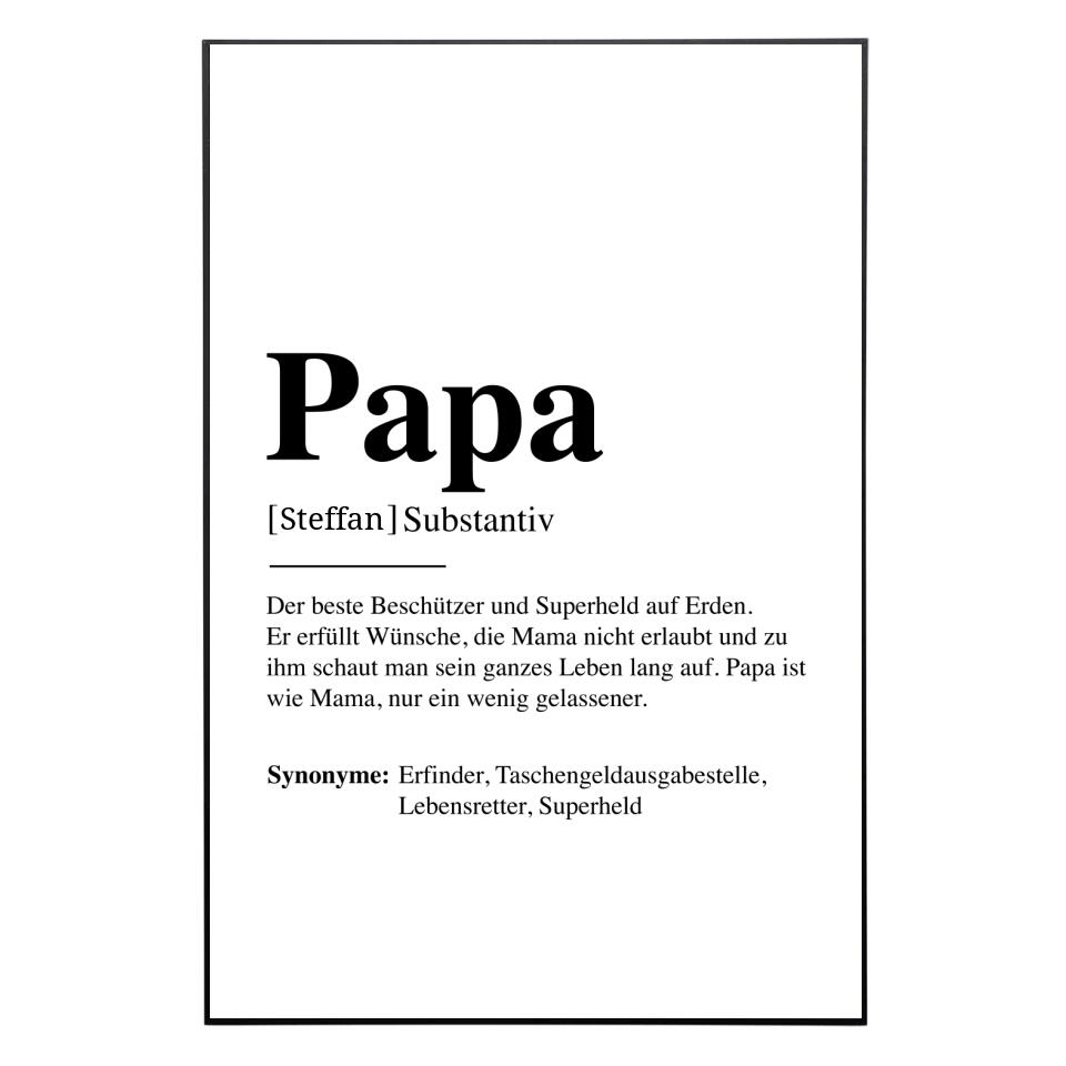 Papa Definition - Personalisiertes Poster