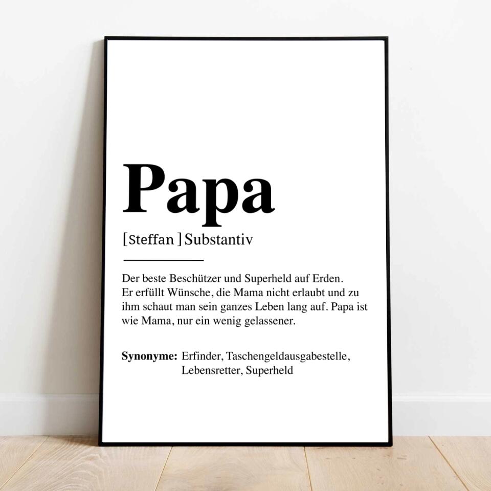 Papa Definition - Personalisiertes Poster