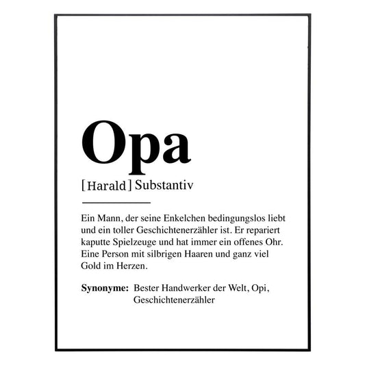 Opa Definition - Personalisiertes Poster