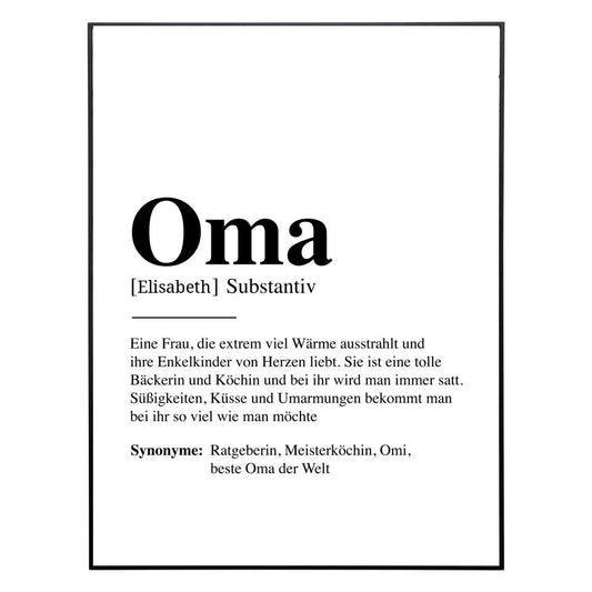 Oma Definition - Personalisiertes Poster