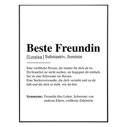 Beste Freundin - Personalisiertes Poster