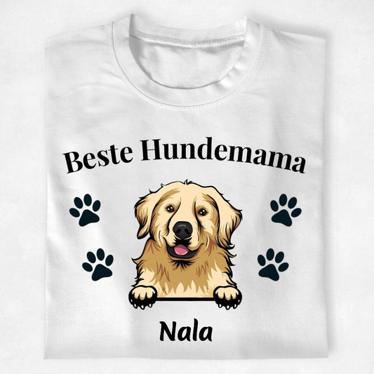 Beste Hundemama - Personalisiertes T-Shirt
