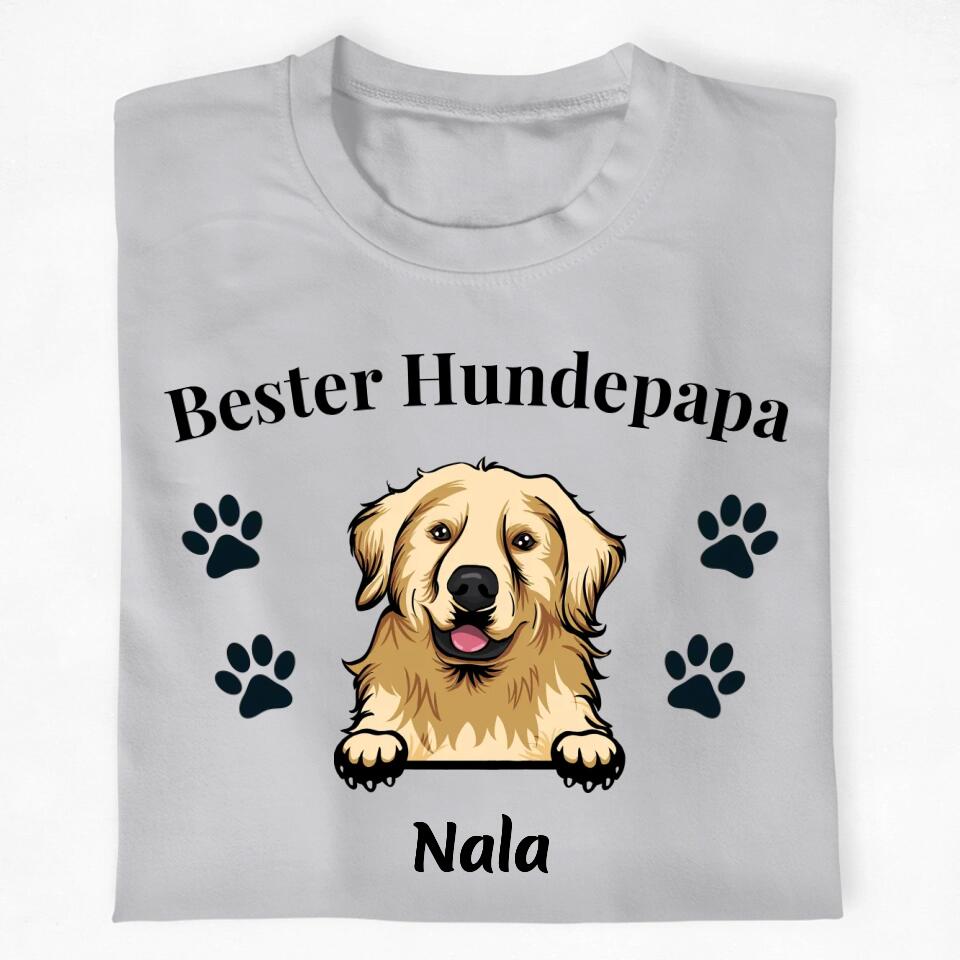 Bester Hundepapa - Personalisiertes T-Shirt