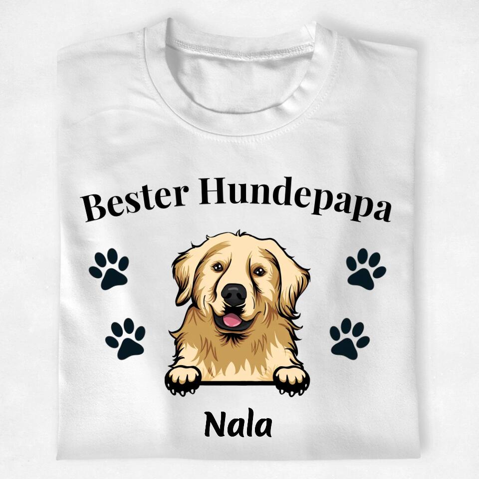 Bester Hundepapa - Personalisiertes T-Shirt