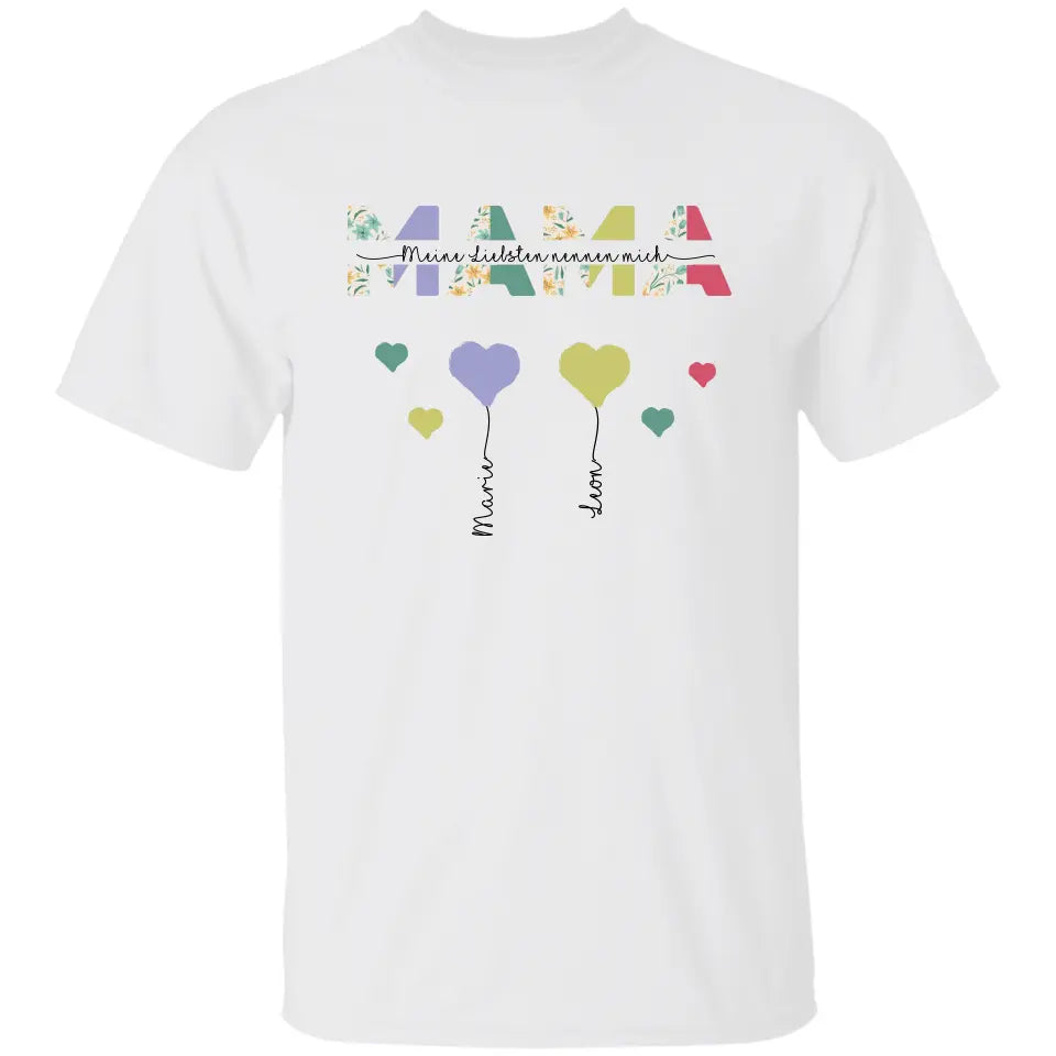 Mama Herzballons - Personalisiertes T-Shirt