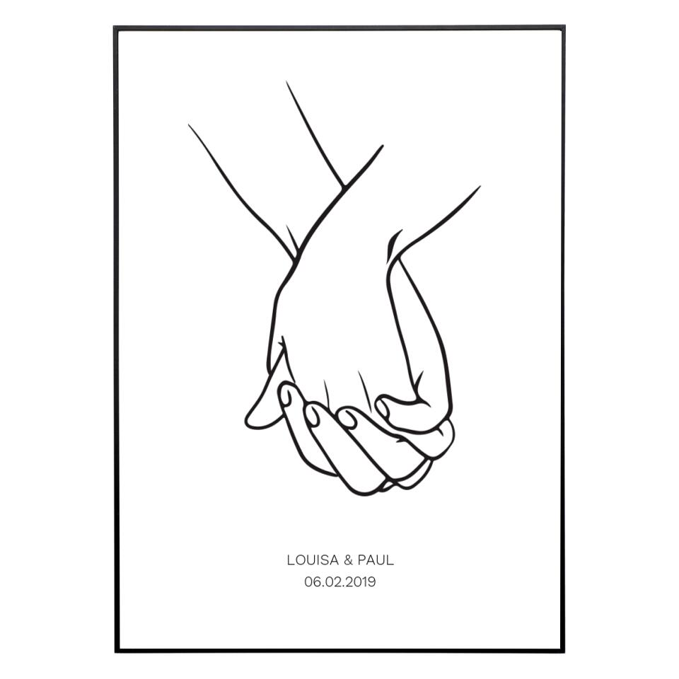 Händchenhalten - Personalisiertes Poster