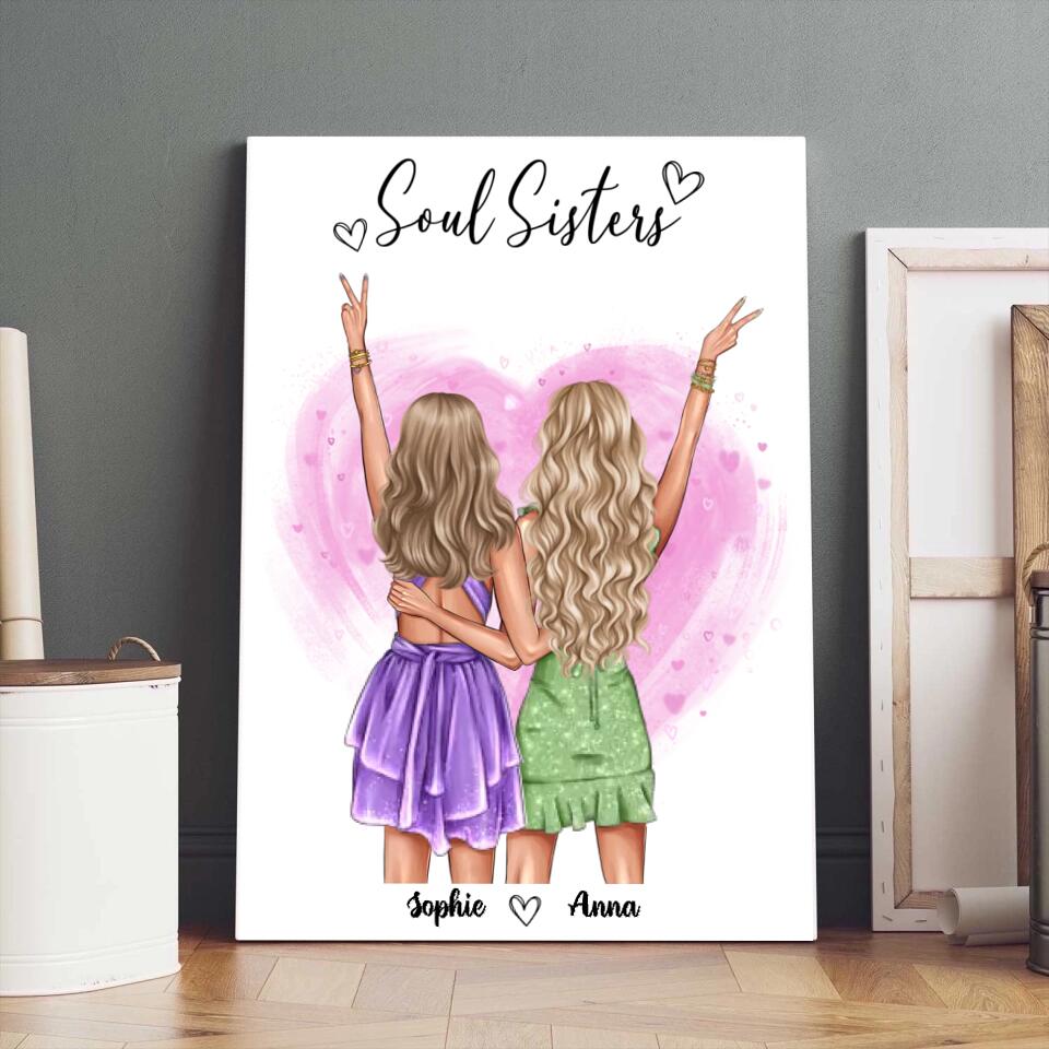 Soul Sisters - Personalisierte Leinwand