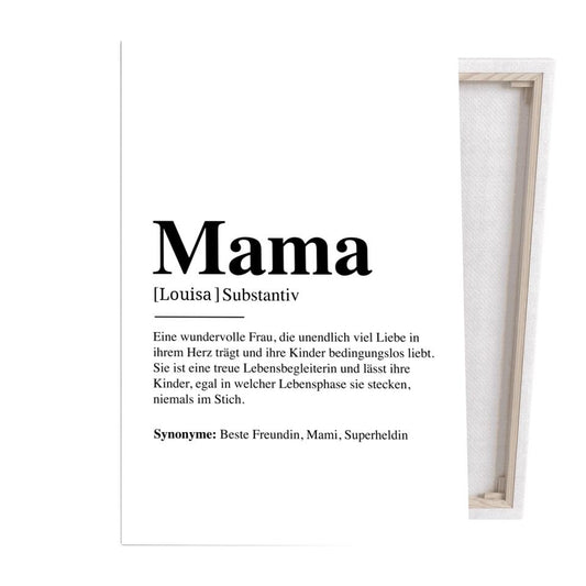 Mama Definition - Personalisierte Leinwand