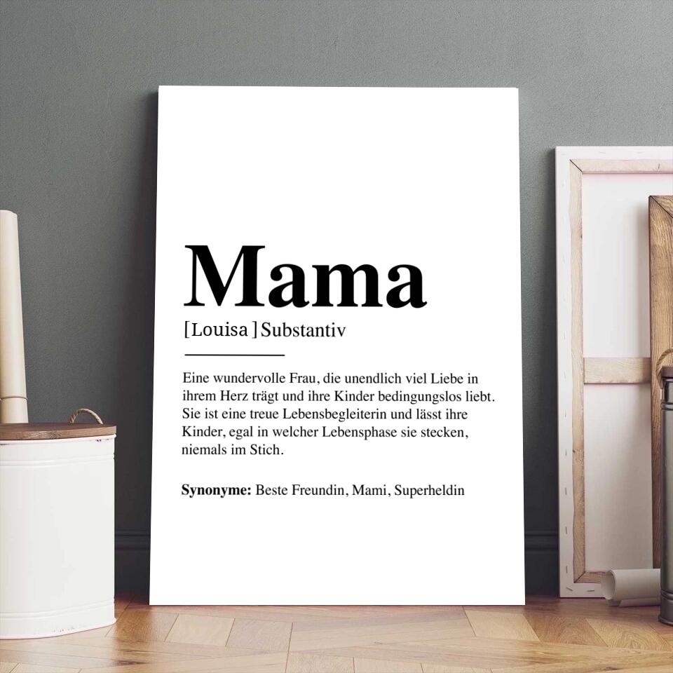 Mama Definition - Personalisierte Leinwand