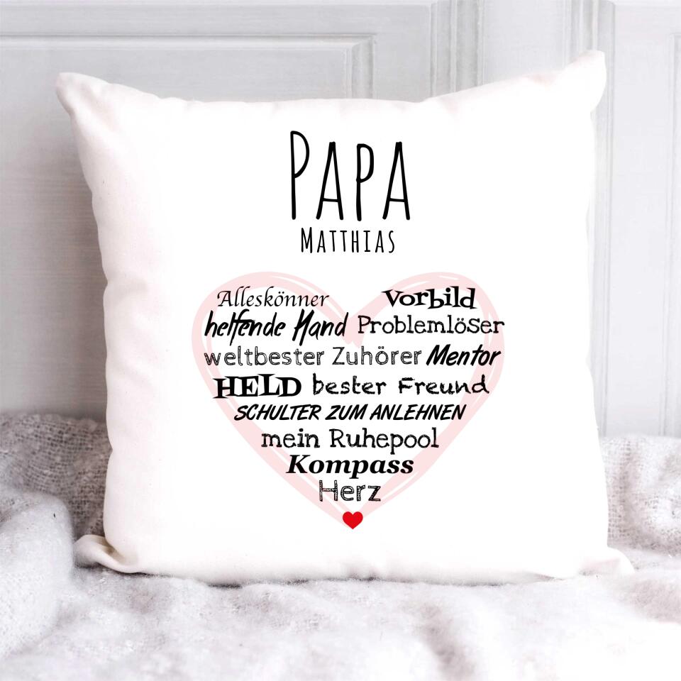 Papa Herz - Personalisiertes Kissen