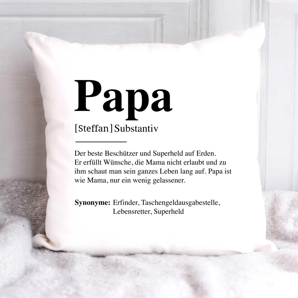Papa Definition - Personalisiertes Kissen