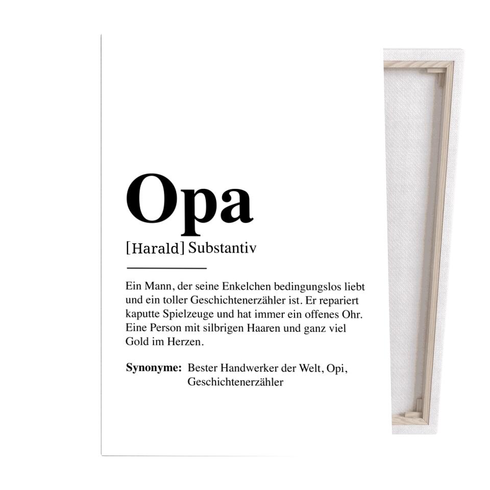 Opa Definition - Personalisierte Leinwand