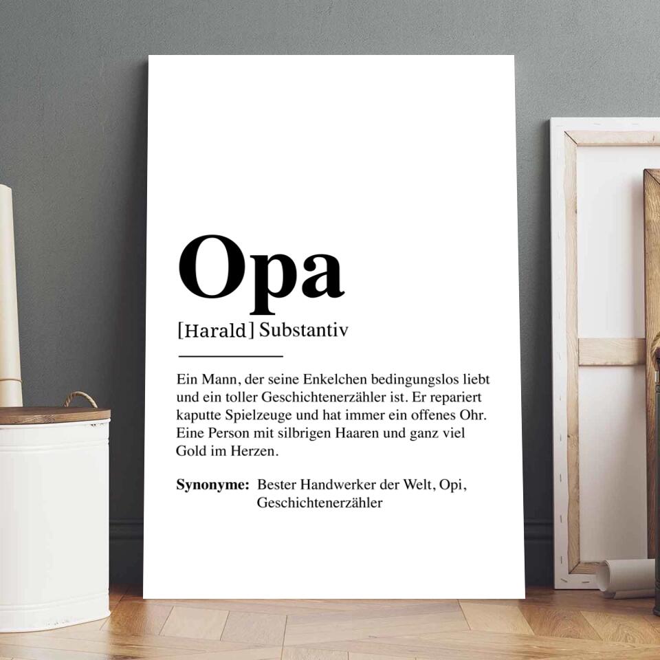 Opa Definition - Personalisierte Leinwand