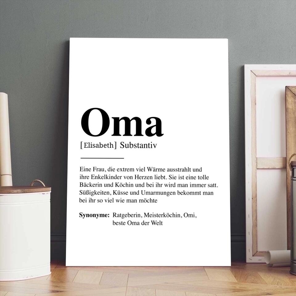 Oma Definition - Personalisierte Leinwand