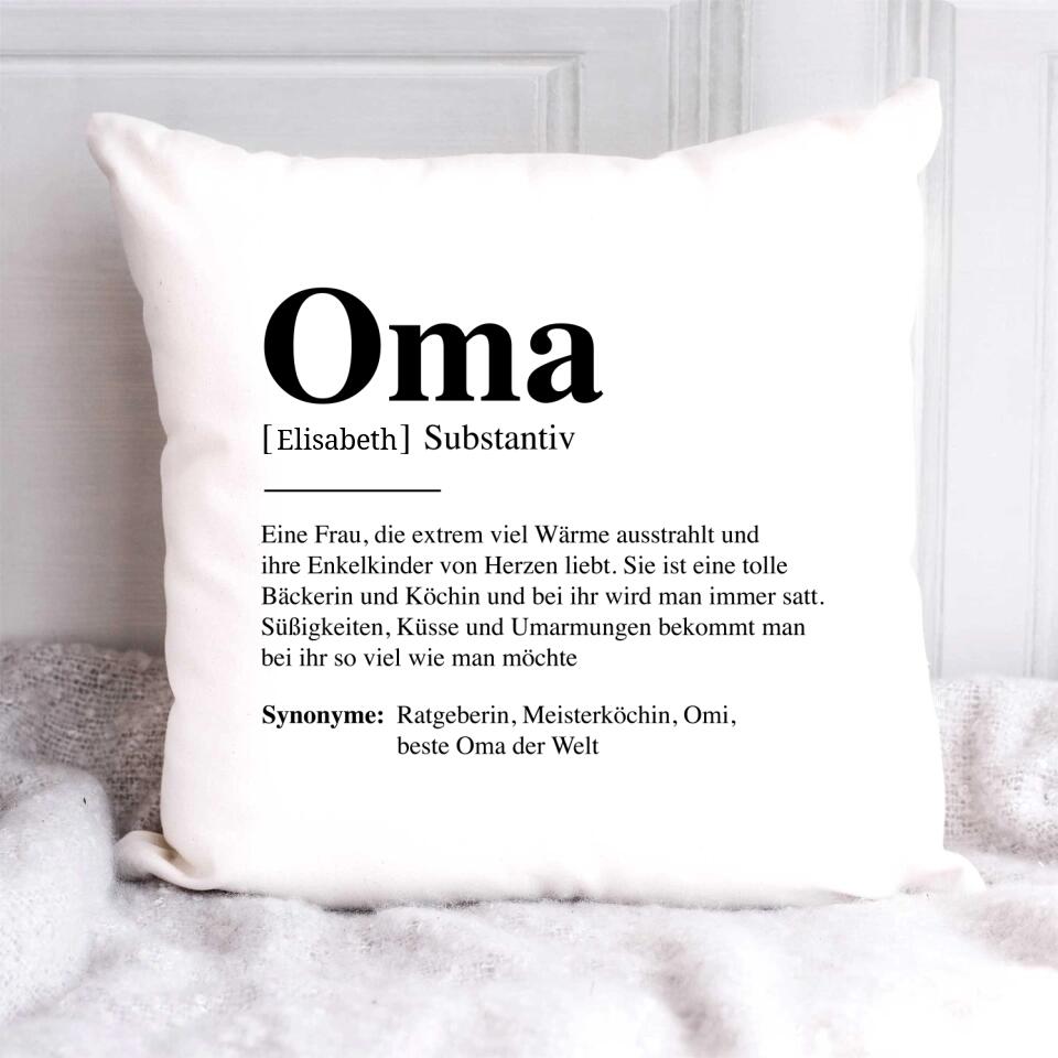 Oma Definition - Personalisiertes Kissen