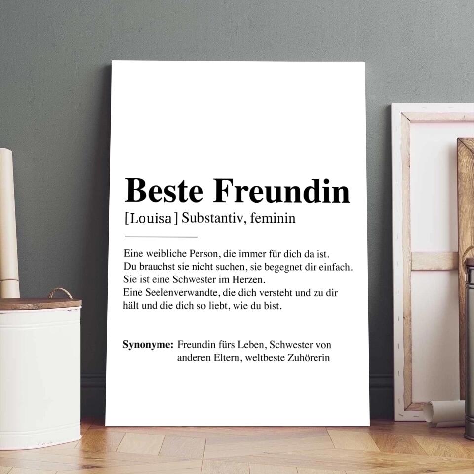 Beste Freundin - Personalisierte Leinwand